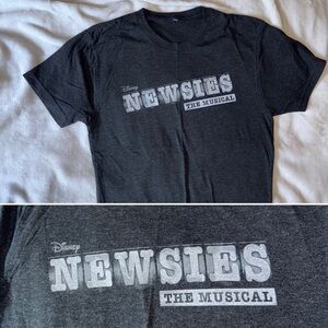 Disney The Newsies Musical T-Shirt, Charcoal Gray Graphic Tee Adult Small/Medium